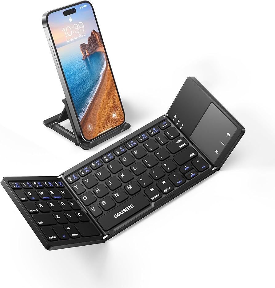 Teclado Bluetooth Plegable Ultra Delgado – Tu Oficina Portátil en la Palma de tu Mano ⌨🖱