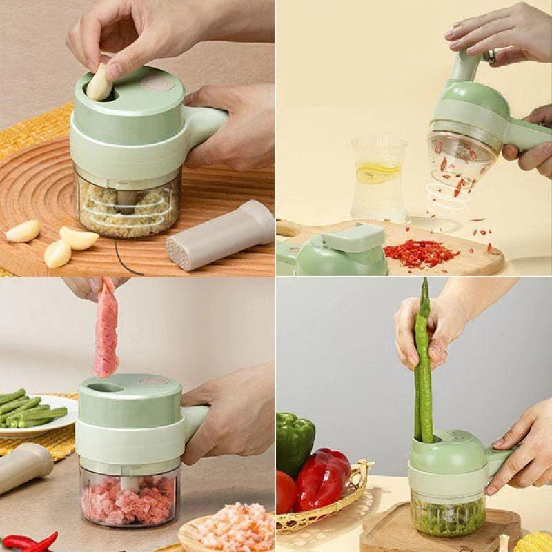 🥕 PowerMax 4X – Tu Nuevo Aliado en la Cocina 🔪 Corta, Pica, Pela y Limpia… ¡Todo con Solo un Botón!