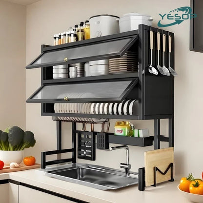 Escurridor Premium 2 Niveles con Tapa – Cocina Organizada y Sin Desorden ✨