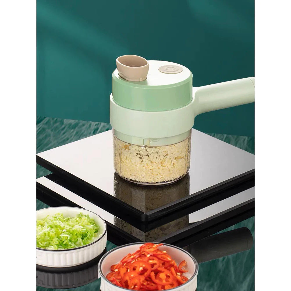🥕 PowerMax 4X – Tu Nuevo Aliado en la Cocina 🔪 Corta, Pica, Pela y Limpia… ¡Todo con Solo un Botón!